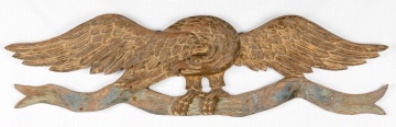 Large Early American Carved & Painted Architectural Eagle
